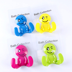 Крючок декоративный пластиковый 7*7,5см на присоске "Человечек" цвет ассорти