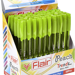 Ручка шар. зелёная  "Flair" EACH, пластик, трехгранный корпус, 0,7мм