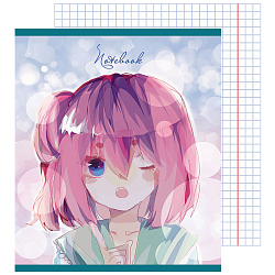 Тетрадь  48л кл. "Милашки" обл. выб лак , блёстки "серебро"