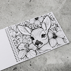 Альбом для рисования  24л + 6л раскраска "Весёлые животные" на гребне