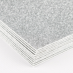 Набор пластичной замши с блёстками серебристая А4 10л (фоамиран)