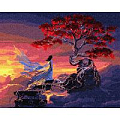 Алмазная живопись  20*30см  Девушка у дерева. Фэнтези.