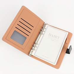 Ежедневник А5 недатиров. 100л обложка кож.зам. на кольцах с магнитной застёжкой