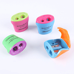 Точилка пласт. 2 отдел. в пластиковой банке, ассорти