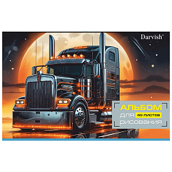 Альбом для рисования 40л на склейке "Truck"  плотность 100гр/м2  РБ