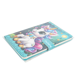 Блокнот 14,5*21см 80л на магнитной застёжке "Единорожка"