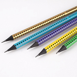 Карандаш ч/г с ластиком "Darvish" из черного дерева корпус неон