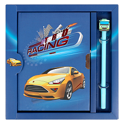Блокнот 13,5*18 см 50л с замком "Turbo Racing" с ручкой