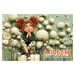 Альбом для рисования 40л. на скрепке "Милая девочка"