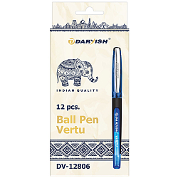 Ручка шар. синяя "Darvish" Vertu корпус с резиновым держателем цвет ассорти