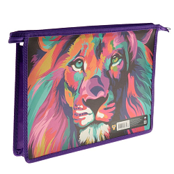 Папка  для тетрадей  А4 на молнии Colour lion