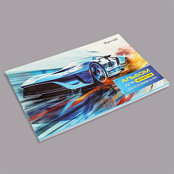 Альбом для рисования 40л на склейке "Стильное авто-1"   плотность 100гр/м2  РБ