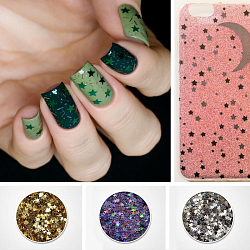 Декоративные фигурные звездочки 6 цветов 12шт (набор)