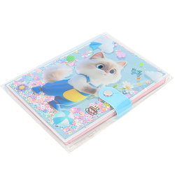 Блокнот 10,5*14,8 см 80л с обложкой ПВХ "Милый котик" на кнопке