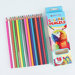 Карандаши 18цв "Попугай" корпус пластиковый шестигранный (набор)