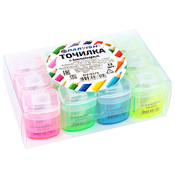 Точилка пласт. "Darvish" ассорти с контейнером