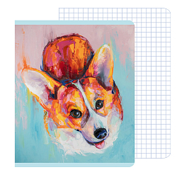 Тетрадь  48л кл. "Живописные звери" обл.  ламинация Soft Touch выбор. лак