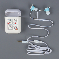 Наушники с чехлом сиреневые