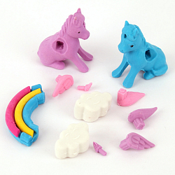 Набор ластиков "Darvish" 3шт/уп  Единорожка ассорти