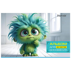 Альбом для рисования 40л на склейке "Забавные монстрики-2"  плотность 100гр/м2  РБ