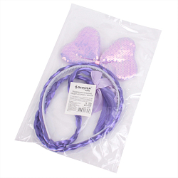 Праздничное украшение ободок "Косички" с бантом