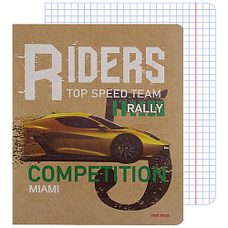 Тетрадь  48л кл. "Легендарные авто" обложка крафт