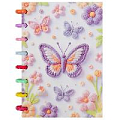 Блокнот 15,5*21см 80л на пластиковых кольцах в клетку "Бабочки"