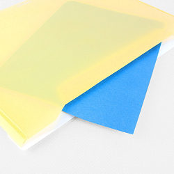 Папка-конверт на кнопке А4 Ice жёлтая с дополнительным карманом