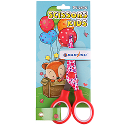 Ножницы 13см детские закругленные цветные лезвия с европодвесом