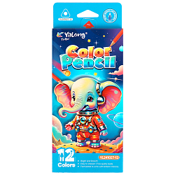 Карандаши 12цв трёхгранный корпус "Космические животные"