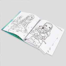 Раскраска на спирали "Принцессы с драконами"