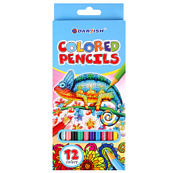 Карандаши 12цв "Darvish" "Зверята" корпус пластиковый шестигранный (набор)