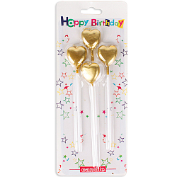 Свечи "Сердечки" 4шт. в наборе