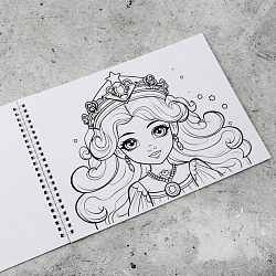 Альбом для рисования 24л + 6л раскраска "Милая девочка" на гребне