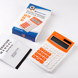 Калькулятор настольный 12 разр.  "Darvish" 80*134*21мм  бело/оранжевый