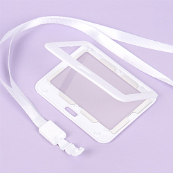 Бейдж на ленте горизонтальный белый