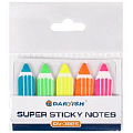 Набор самоклеящих этикеток-закладок (5*25) "Darvish" пластиковые ассорти в форме карандаша