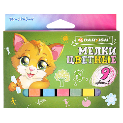 Мелки цветные  9шт "Darvish" прямоугольные