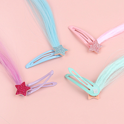 Заколка для волос 4 шт. в наборе (клик-клак с прядью)