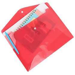 Папка-конверт на кнопке А4 красная 160мкм