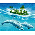 Набор для творчества "Рисование по номерам" 30*20см  Дельфины