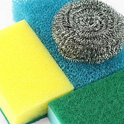 Набор для мытья посуды 5 шт (2 фольгированные губки, 3 полипропиленовые губки)