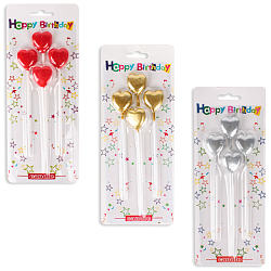 Свечи "Сердечки" 4шт. в наборе