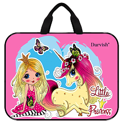 Папка детская с ручками ткань "Принцесса с единорогом"