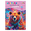 Бумага цветная двухсторонняя  А4 10л.10цв. "Яркий медведь" в папке