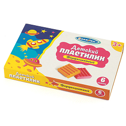 Пластилин   6цв. флуоресцентный детский 90г "Darvish"