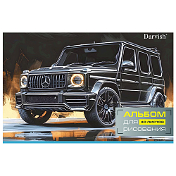 Альбом для рисования 40л на склейке "Стильное авто-3"   плотность 100гр/м2  РБ