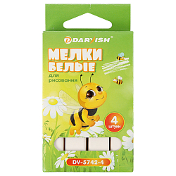 Мелки белые  4шт "Darvish" прямоугольные