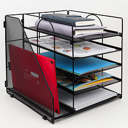 Лоток металлический 1 отделение 5 секций цвет чёрный