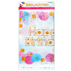 Праздничное украшение скатерть 180*108см "Happy birthday" полиэтиленовая ассорти
